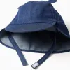 Cotton denim legionnaire hat with 3D ears for newborn boys, dark blue