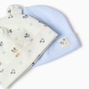 Pack of 2 cotton beanies with Mickey motif for newborn boys, blue/white
