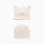 Pack of 2 plain/striped beanies for newborns, white/light beige