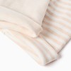 Pack of 2 plain/striped beanies for newborns, white/light beige