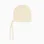 Cotton knitted cap with straps for newborns, light beige
