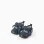 Satin Bow Ballerina Flats for Newborn Girls, Dark Blue
