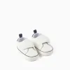 Synthetic Leather Trainers for Newborn Boys, White/Dark Blue