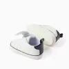 Synthetic Leather Trainers for Newborn Boys, White/Dark Blue
