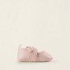Satin Bow Ballerina Flats for Newborn Girls, Pink