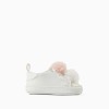Trainers with Pompons for Newborn Girls, White/Pink
