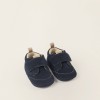 Suedine Boots with Touch-fastening Strap for Newborns, Blue