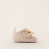 Shoes with Touch Fastener and Bow for Newborn Girls, Beige