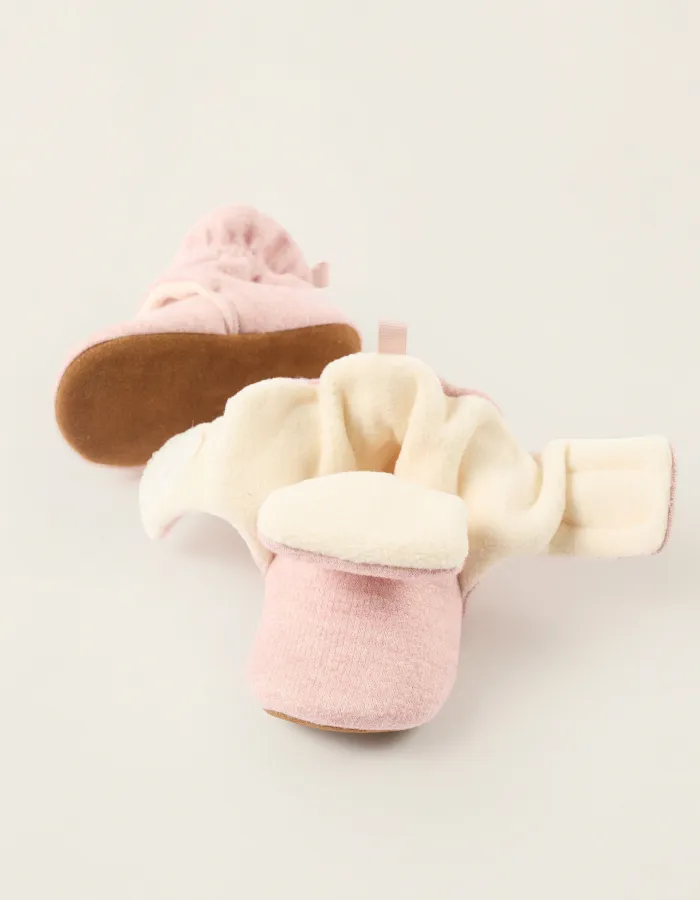 Flexible Boots with Fleece Lining for Newborn Girls, Pink