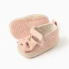 Ballerina shoes in canvas with bow for newborn girls, light pink