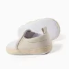 Canvas espadrilles with stripes for newborns, white/beige
