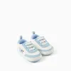 Pre-walker trainers with Mickey print for newborn boys, blue/white