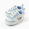 Pre-walker trainers with Mickey print for newborn boys, blue/white