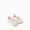 Pre-walker trainers with Minnie print for newborn girls, pink/white