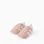 Pre-walker trainers with stripes for newborn girls, light pink/white