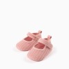 Pre-walker Mary Jane shoes with touch-fastener for newborn girls, pink