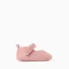 Pre-walker Mary Jane shoes with touch-fastener for newborn girls, pink