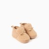 Pre-walker boots with faux shearling lining for newborns, beige