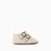 Pre-walker ballerina shoes for newborn girls, light beige