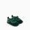 Pre-walker velvet ballerina shoes for newborn girls, dark green