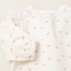 Brushed Sweatshirt with Ruffles for Newborn Girls 'Bows', White