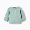 Cotton sweatshirt with motif for newborn boys, light green