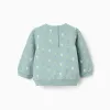 Cotton sweatshirt with motif for newborn boys, light green