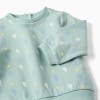 Cotton sweatshirt with motif for newborn boys, light green