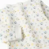 Brushed sweatshirt with colourful pattern for newborns, white