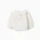 Brushed sweatshirt with house print for newborn girls, white