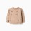 Knitted jumper with embroidered squares for newborn boys, beige