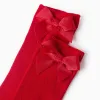 High Socks with Bow for Baby Girls, Red