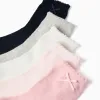 Pack of 5 pairs of socks with wavy cuffs for girls, multicolour