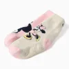Pack of 2 non-slip socks with Minnie prints for baby girls, pink/grey