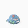 Cotton twill cap with Marvel prints for babies and boys, blue