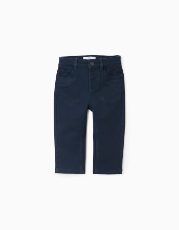Twill Trousers for Baby Boys, Dark Blue