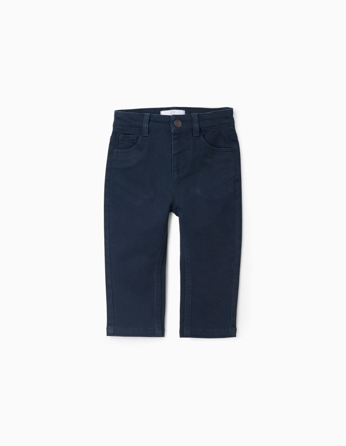 Twill Trousers for Baby Boys, Dark Blue
