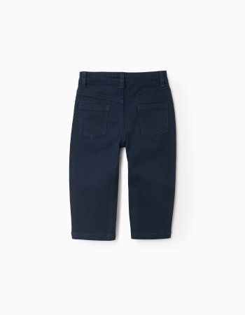 Twill Trousers for Baby Boys, Dark Blue
