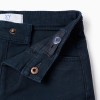 Twill Trousers for Baby Boys, Dark Blue