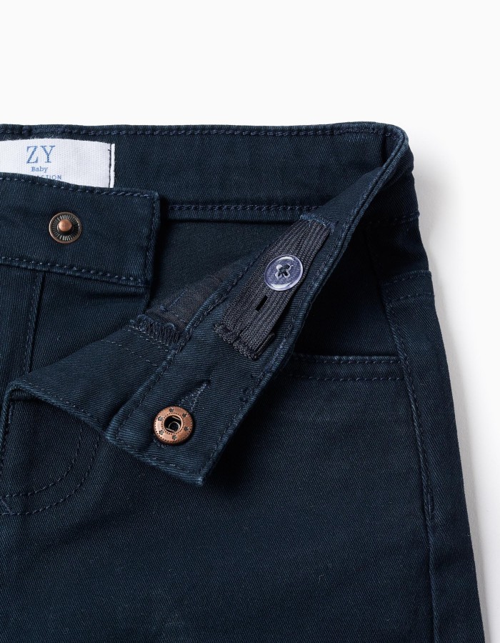 Twill Trousers for Baby Boys, Dark Blue