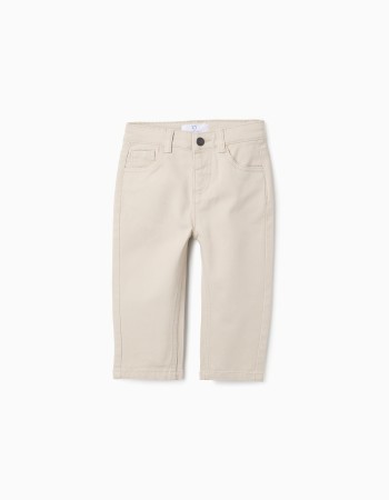 Twill Trousers for Baby Boys, Beige