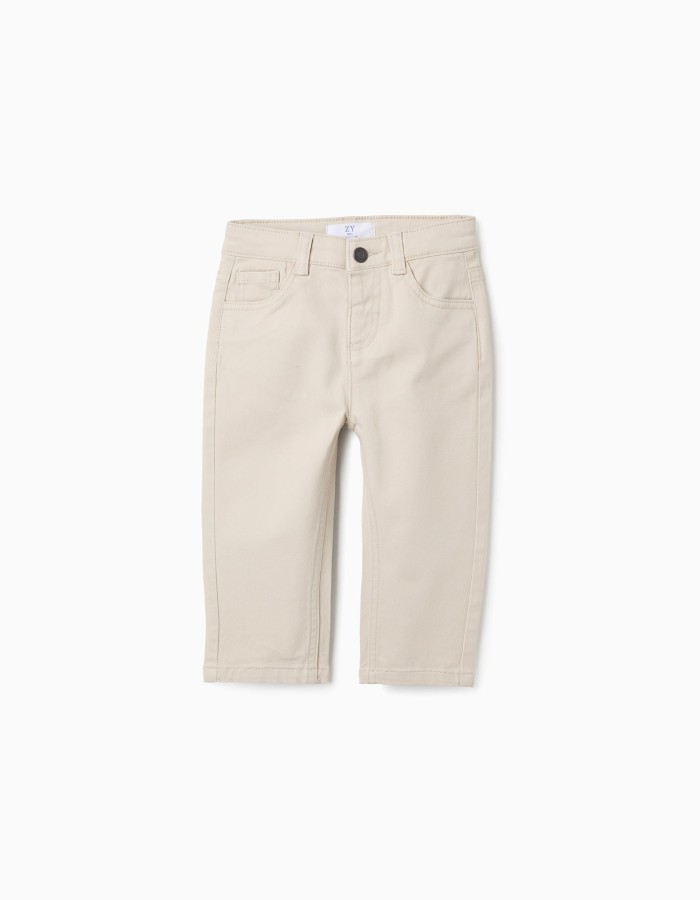 Twill Trousers for Baby Boys, Beige