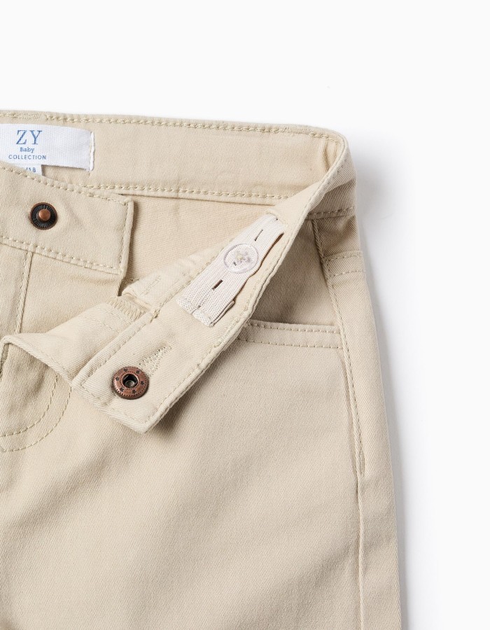 Twill Trousers for Baby Boys, Beige