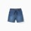 Midi denim pull-up shorts with drawstring for baby boys, blue