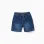 Midi denim pull-up shorts with drawstring for baby boys, dark blue