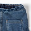 Midi denim shorts with drawstring for baby boys, blue