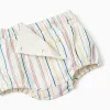 Polo-bodysuit + striped shorts B&S for newborn boys, multicolour