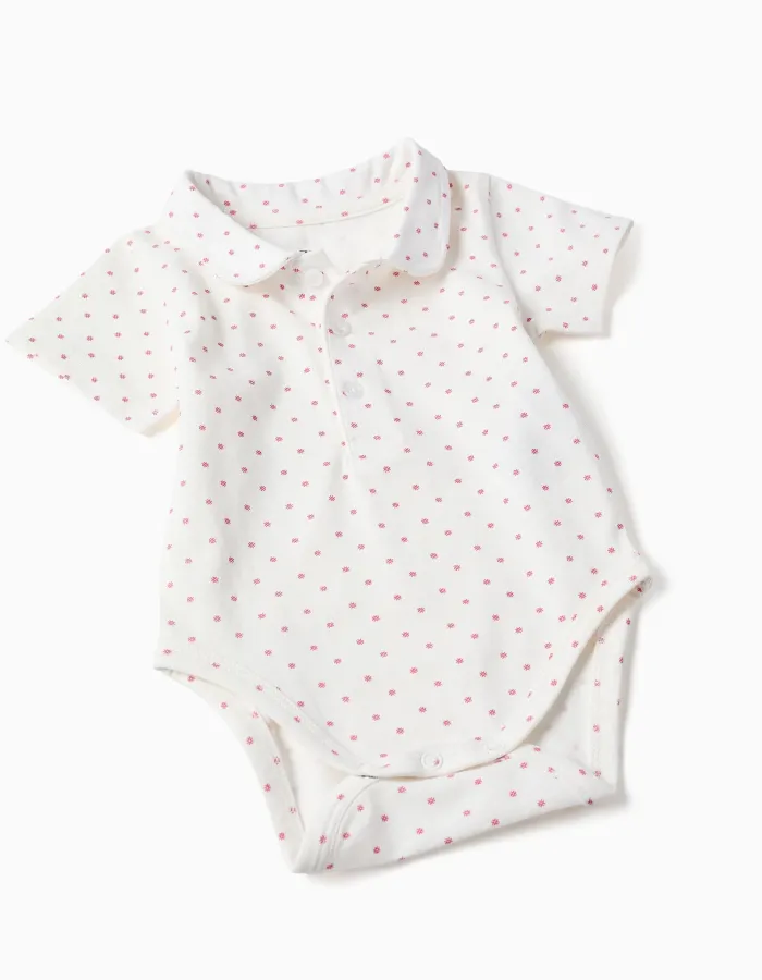 Cotton bodysuit and jumpsuit set for newborn boys, white/beige