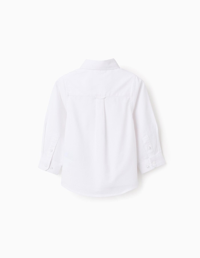Shirt in Cotton Oxford for Baby Boys, White