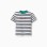 Striped cotton T-shirt with print for baby boys, white/blue/green